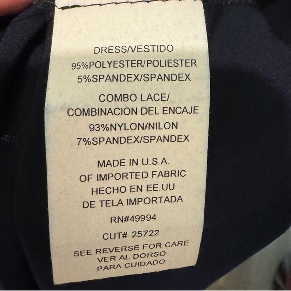 NWT Royal Blue R & M Richards sequins lace bell
sleeve round neck shift dress - Picture 5 of 5